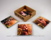 Doja Cat - Sexy Photo Shoot - Glass Coasters Set of 4 + Holder