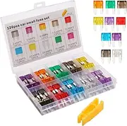 Automotive Fuses Assortment Kit | 120X RV Fuses Assortment Kit | Vehicle Parts, Professional Equipment, Truck Accessories for Mechanics, Enthusiasts, Beginners