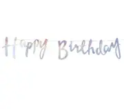 Ginger Ray Iridescent Happy Birthday Bunting Banner 60 Inches