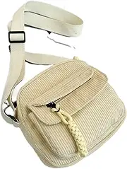 [Generic] Corduroy Tote Bag for Women - Work Bag Shoulder Bag with Pockets,Corduroy Hobo Satchel, Ladies Work Bag for Hotel, Apartment, School