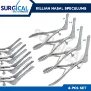 4 Pc KILLIAN Septum Nasal Speculum 6.00" BLADE 2", 2.5", 3" & 3.5" German Grade