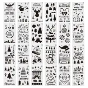 Drawing Templates Hollow Out Painting Stencils with Snowflakes Happy New Year