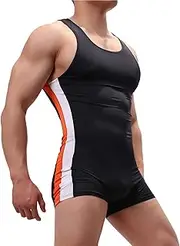 [FOLGUT] Mens Athletic Supporters Bodysuit Active Wrestling Singlet Slim Fit Stretchy Base Layers Jumpsuit Boxers