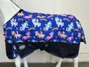 AXIOM 1800D BALLISTIC RAINBOW UNICORN 300g W/P WINTER HORSE RUG - 4' 9"