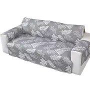 Seater Pet Sofa Protector Cover Quilted Couch Covers Lounge Slipcover - Grey Leaves