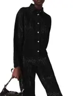 Maje Embellished Denim Shirt