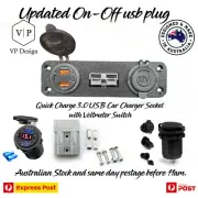 50 Amp Anderson Plug USB 3.0 USB-C Voltmeter Flush Mount Recessed Plate REDARC