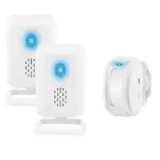 Long Range Transmit PIR Motion Sensing 2 Receiver w/ 1 Sensor Chimes Alarm Mute