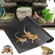 Bearded Dragon Tank Accessories, Reptile Terrarium Carpet (Black 79inch)