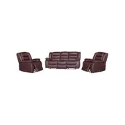3+1+1 Seater Recliner Sofa In Faux Leather Lounge Couch in Brown