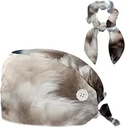 [YTYVAGT] Scrub Caps Women,Scrub Hats Suitable for Women,Animal Portrait Red Fox