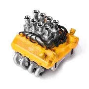 High Simulation V8 Engine Hood Fan Air Intake Motor Radiator kits for 1/10 Car GRC FST Yellow