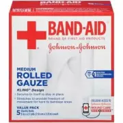 Johnson & Johnson Band-Aid Medium Rolled Gauze 3 inch x 2.1 yard 5 Count 12 Pack
