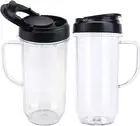 2 Pack Magic Bullet Blender Cups Tall 22Oz Cup with Flip Top To-Go Lid