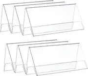 GLEAVI 6Pcs Acrylic Name Plate Stand Double Sided Meeting Sign Holder for Weddings Birthdays and Celebrations Design for Table Display