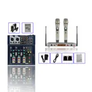 4-Channel Audio Mini Mixer System USB Function Club Mixing Console Handheld Mic