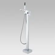 Chrome Freestanding Bath Mixer With Handheld Shower