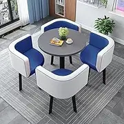 Negotiation Table and Chair Set,Office Reception Room Club Table,Simple Round Dining Table Set, Conference Tables,Coffee Table and Chair Set (Color : 19, Size : 23.6in/60cm)