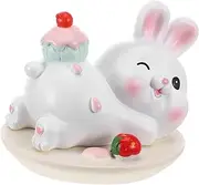 MUELODSIC Tiny Bunny Figurines - Mini Cute Car Dashboard Rabbit Ornaments for Auto Decoration Rearview Mirror Accessories for Women and Present