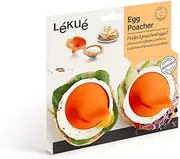 Lekue Poached Egg Maker/Poached Egg Cooker Set of 2, Orange