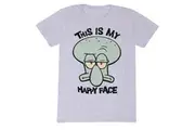 SpongeBob SquarePants Unisex Adult My Happy Face T-Shirt (Grey) - UTHE2002