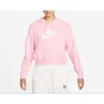 [65折代購] NIKE NSW CLUB FLEECE 女款 上衣 長袖上衣 帽T 短版 粉白 DQ5851-690