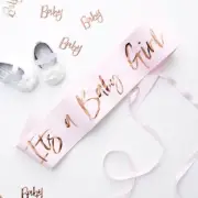 Ginger Ray It's A Baby Girl Rose Gold Foiled Pink Sash
