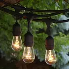 100 ft 35 Sockets Black Outdoor 14 Gauge Edison Metro String Lights + 40 Bulbs