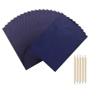 100Sheet A4 Graphite Transfer Tracing Copy Paper with Embossing Stylus Blue