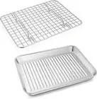 10.5 Inch Toaster Oven Pan Rack Stainless Steel Baking Toaster Oven Tray Cooking