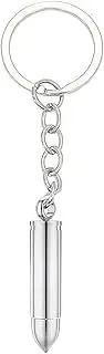 [xuanhang] Cool Bullet Keychain for Women Men Guys,Silver Bullet Charm Keychains Accessories Gifts For Key Ring,Backpacks,Bag Tag, Silver
