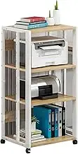 Printer Stand,Adjustable Fax Machine Stand,Multiple Layers partition Storage Shelves,for Home Office Fax Machine Scanner(White,50x40x89cm)