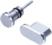 PEPLAYTAL Set Headphone Jack and Micro USB Dust Plugs for Devices Compatible with Galaxy Edge Honor Grey