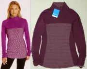 NWT COLUMBIA OuterSpaced II Ruched Cuffs Half Zip Colorblock Shirt Size S $65