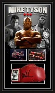 Mike Tyson Hand Signed & Framed Everlast Boxing Glove James Spence JSA Witnessed