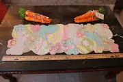 36" BEADED SPRING EASTER TABLE RUNNER Isaac Mizrahi NEW Eggs Butterflies Flowers