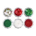 6x Nail Art Glitter Sequins Christmas Manicure Craft Accessories