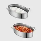 Fish Steaming Pot Stainless Steel Roasting Pan for Seafood Cereals Eggs