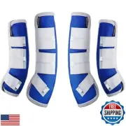 Harrison Howard Horse Fly Boots Leg Guards Fly Boots Protection Set of 4 Aqua