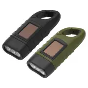 Hand Crank Solar Powered Flashlight, Rechargeable LED Flashlight, Green/Black