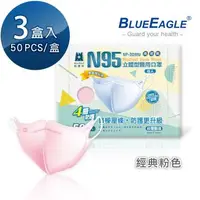 在飛比找大樹健康購物網優惠-【藍鷹牌】N95醫用／3D立體成人口罩／壓條款 粉（50片X