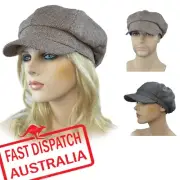 8 Panels Ladies Woman Newsboy Baker Boy Bakerboy Baseball Slouchy TWEED Hat Cap