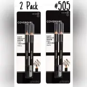 CoverGirl Easy Breezy Brow Fill + Define Pencil, twin #505 Rich Brown 2 pack new