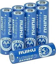 RUIHU AA Batteries 8 Pack Lithium Iron Double A Batteries, 1.5V 3000mAh Longer Lasting AA Lithium Batteries for Blink Camera, Flashlight, Toys, Remote Control, Non-Rechargeable (Lithium AA - 8 Count)