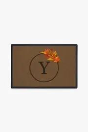 Harvest Leaves Monogram Y Doormat