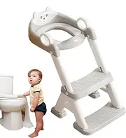 Toilet Training Seat for Toddler | Adjustable Height Training Toilet 2-in-1 Potty Seat with Step Stool - Non-Slip Kids Trainer Baby Tools with Splash Guard for Little Boys & Toddler