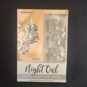 NEW Metallic LED Night Owl String Lights Decor sealed 10lights 8.5ft battery opp