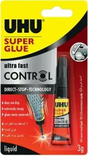 UHU Super Glue Ultra Fast Liquid Control (pack of 3)