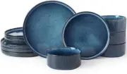^ Famiware Dinnerware Set for 4 - Star Series Nebulas Blue Stoneware 0-5T039