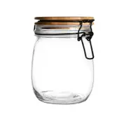 Argon Tableware Airtight Storage Jar with Wooden Lid - Round - 750ml